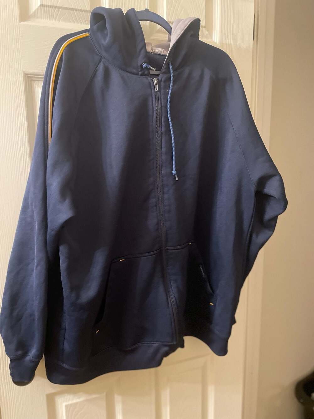 Vintage Anchor Blue Zip-Up Hoodie Navy Blue